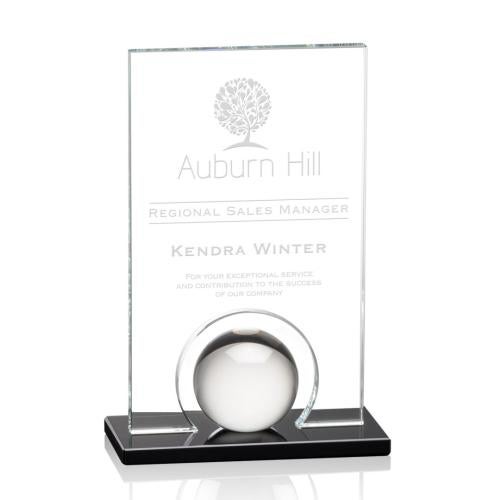 Corporate Awards - Crystal Awards - Colored Crystal - Red Crystal Awards - Icarus Starfire Rectangle Crystal Award