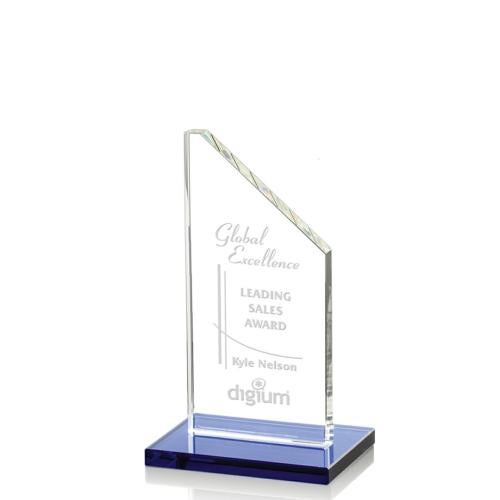 Corporate Awards - Crystal Awards - Colored Crystal - Dixon Blue Peak Crystal Award