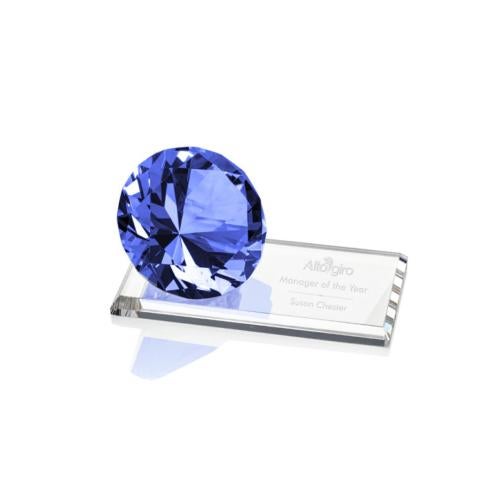 Corporate Awards - Award Shapes - Diamond Awards - Gemstone Sapphire on Starfire Crystal Award