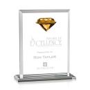 Sanford Gemstone Amber Rectangle Crystal Award