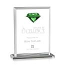 Sanford Gemstone Emerald Rectangle Crystal Award