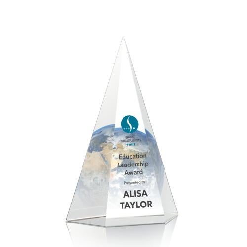 Corporate Awards - Full Color Awards - Baum Peak Full Color Pyramid Crystal Award