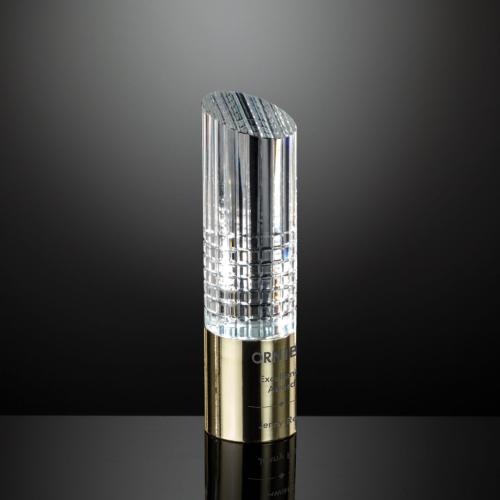 Corporate Awards - Crystal Awards - Crystal Pillar Awards - Monte Carlo Gold Obelisk Crystal Award