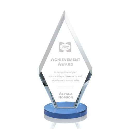 Corporate Awards - Crystal Awards - Cancun Sky Blue Crystal Award