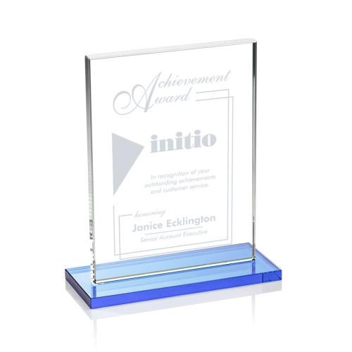 Corporate Awards - Crystal Awards - Emperor Sky Blue  Rectangle Crystal Award