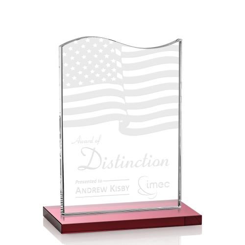 Corporate Awards - Crystal Awards - Colored Crystal - Unity Red Abstract / Misc Crystal Award