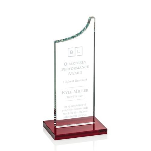 Corporate Awards - Crystal Awards - Colored Crystal - Eden Red Peak Crystal Award