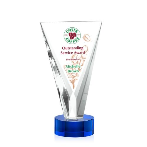 Corporate Awards - Crystal Awards - Colored Crystal - Mustico Full Color Blue Abstract / Misc Crystal Award