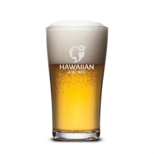 Corporate Recognition Gifts - Etched Barware - Caldecott Beer Glass - Deep Etch 