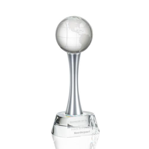 Corporate Awards - Sales Awards - Willshire Globe Clear Spheres Crystal Award