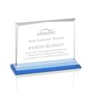 Lismore Sky Blue Rectangle Crystal Award