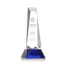 Rustern Blue  on Base Obelisk Crystal Award