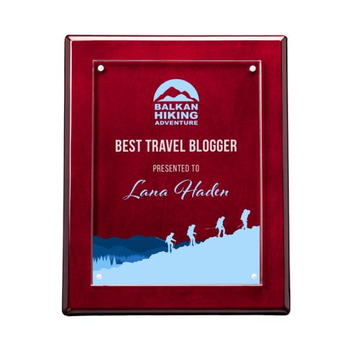 Corporate Awards - Award Plaques - Sedum Plaque Full Color - Rosewood