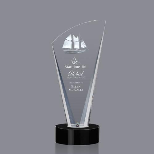 Corporate Awards - Modern Awards - Brampton 3D Black Peak Crystal Award