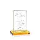 Heathrow Amber Rectangle Crystal Award