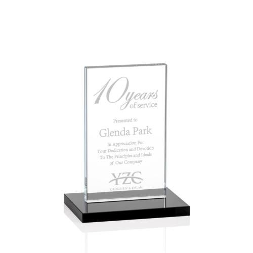 Corporate Awards - Crystal Awards - Heathrow Black  Rectangle Crystal Award