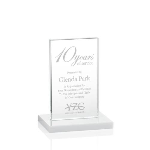 Corporate Awards - Crystal Awards - Heathrow White Rectangle Crystal Award