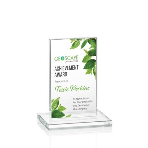 Corporate Awards - Crystal Awards - Heathrow Full Color Clear Rectangle Crystal Award