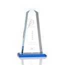 Pinnacle Sky Blue Obelisk Crystal Award