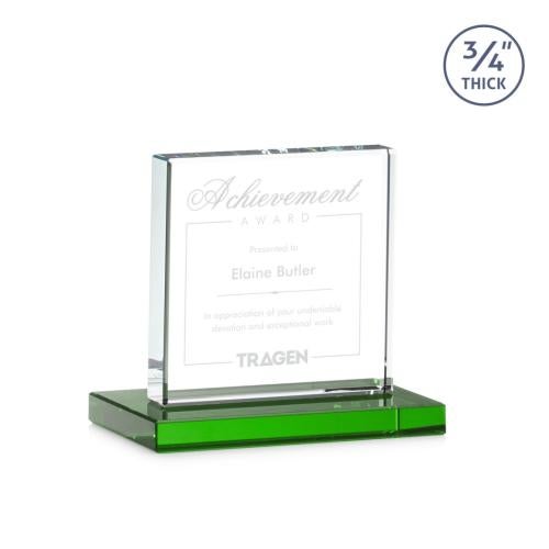 Corporate Awards - Crystal Awards - Colored Crystal - Terra Green Crystal Award