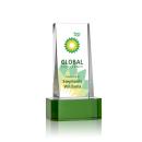 Milnerton Full Color Green on Base Obelisk Crystal Award