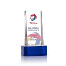 Milnerton Full Color Blue on Base Obelisk Crystal Award