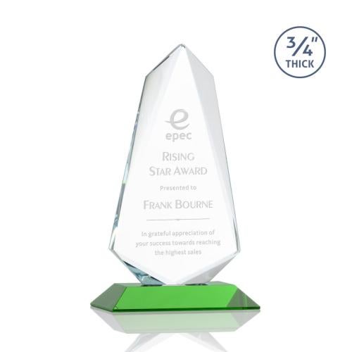 Corporate Awards - Crystal Awards - Colored Crystal - Sheridan Green Abstract / Misc Crystal Award