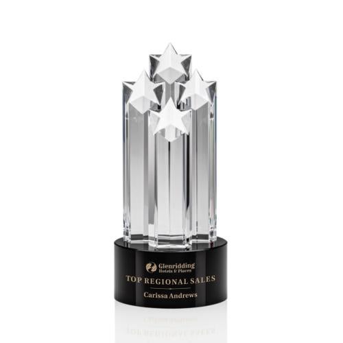 Corporate Awards - Crystal Awards - Crystal Pillar Awards - Ascot Black Star Crystal Award