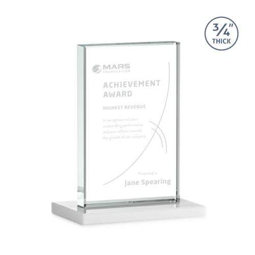 Corporate Awards - Crystal Awards - Manhattan White  Rectangle Crystal Award