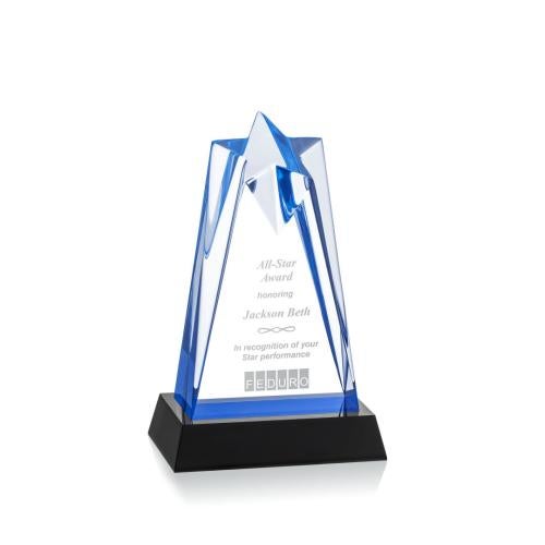 Corporate Awards - Budget Awards & Trophies - Rosina Blue on Base Star Acrylic Award