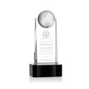 Sherbourne Globe Black on Base Obelisk Crystal Award