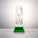 President Full Color Green on Base Obelisk Crystal Award