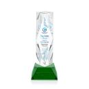 President Full Color Green on Base Obelisk Crystal Award