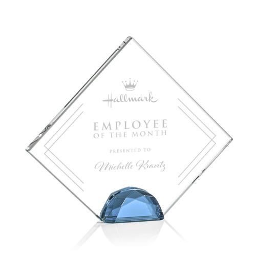 Corporate Awards - Award Shapes - Diamond Awards - Deerfield Sky Blue Crystal Award