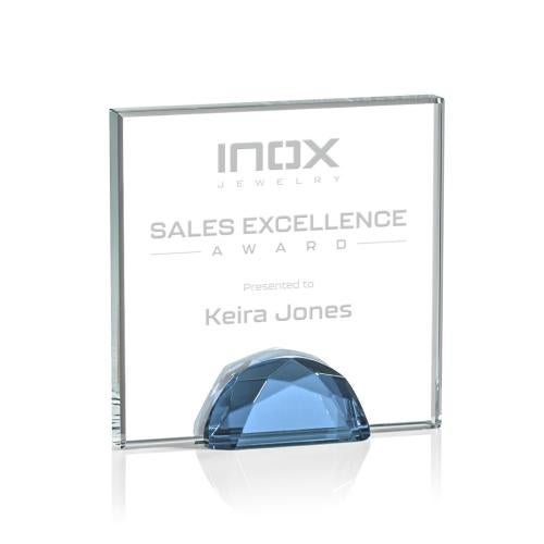 Corporate Awards - Award Shapes - Diamond Awards - Entwhistle Sky Blue Crystal Award