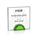 Entwhistle Full Color Green  Crystal Award