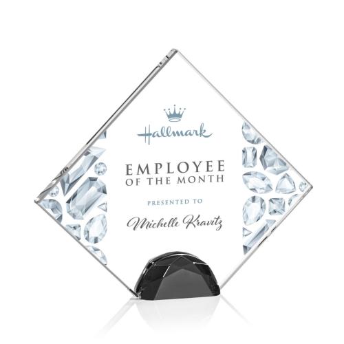 Corporate Awards - Crystal Awards - Deerfield Full Color Black  Crystal Award