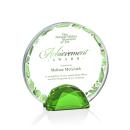 Galveston Full Color Green  Circle Crystal Award