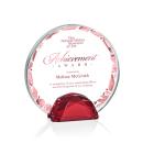 Galveston Full Color Red  Circle Crystal Award