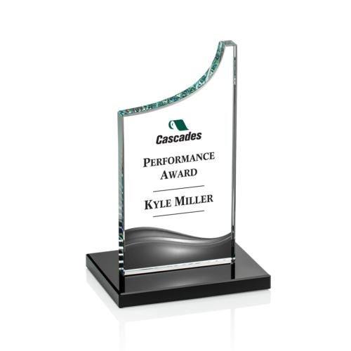 Corporate Awards - Sales Awards - Eden Full Color Black Peak Crystal Award