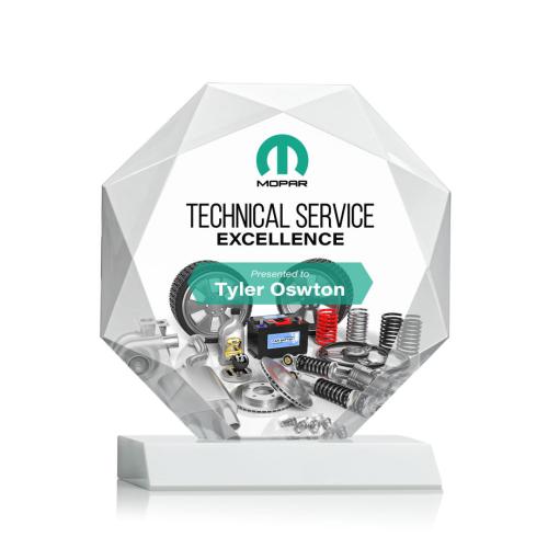 Corporate Awards - Full Color Awards - Kitchener Full Color White Crystal Award