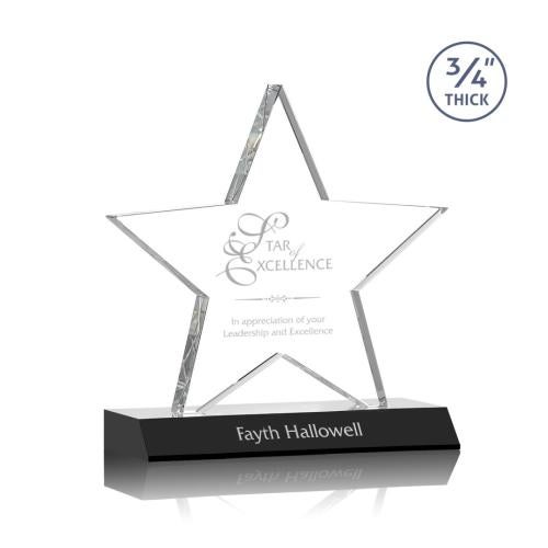 Corporate Awards - Crystal Awards - Crystal Star Awards - Chippendale Black Star Crystal Award