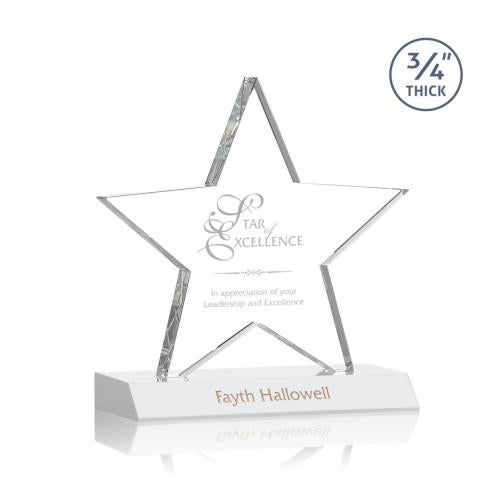 Corporate Awards - Crystal Awards - Crystal Star Awards - Chippendale White Star Crystal Award
