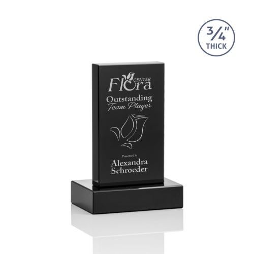 Corporate Awards - Crystal Awards - Hathaway Black  Rectangle Crystal Award