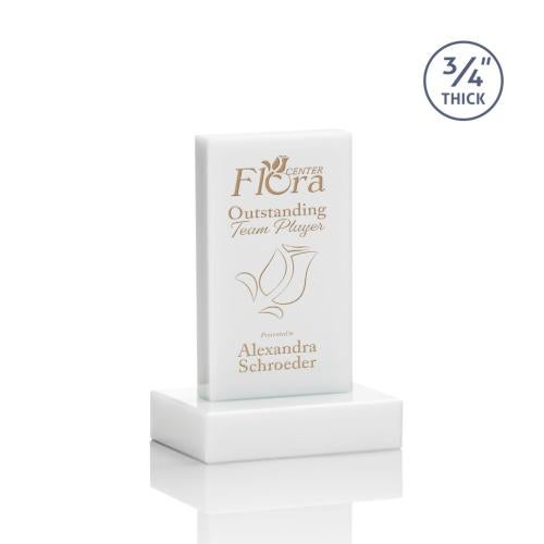 Corporate Awards - Crystal Awards - Hathaway White  Rectangle Crystal Award