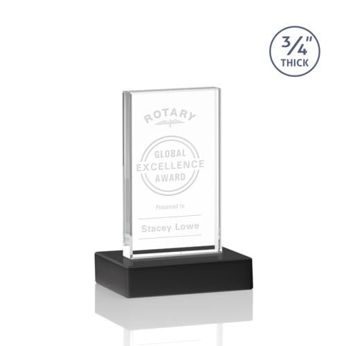 Corporate Awards - Crystal Awards - Holmes Black Rectangle Crystal Award