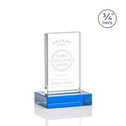 Corporate Awards - Crystal Awards - Holmes Sky Blue Rectangle Crystal Award