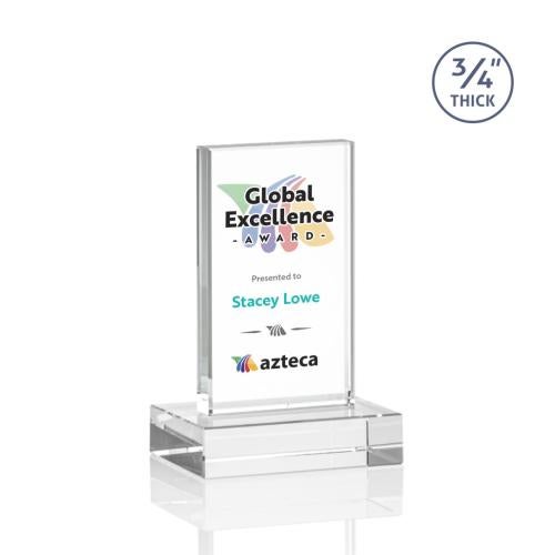 Corporate Awards - Full Color Awards - Holmes Full Color Clear Rectangle Crystal Award