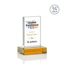 Holmes Full Color Amber Rectangle Crystal Award