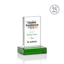 Holmes Full Color Green  Rectangle Crystal Award